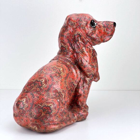 Vintage Decoupage White's Whachamacallits Hand Made Basset Hound Statue … - Picture 2 of 12